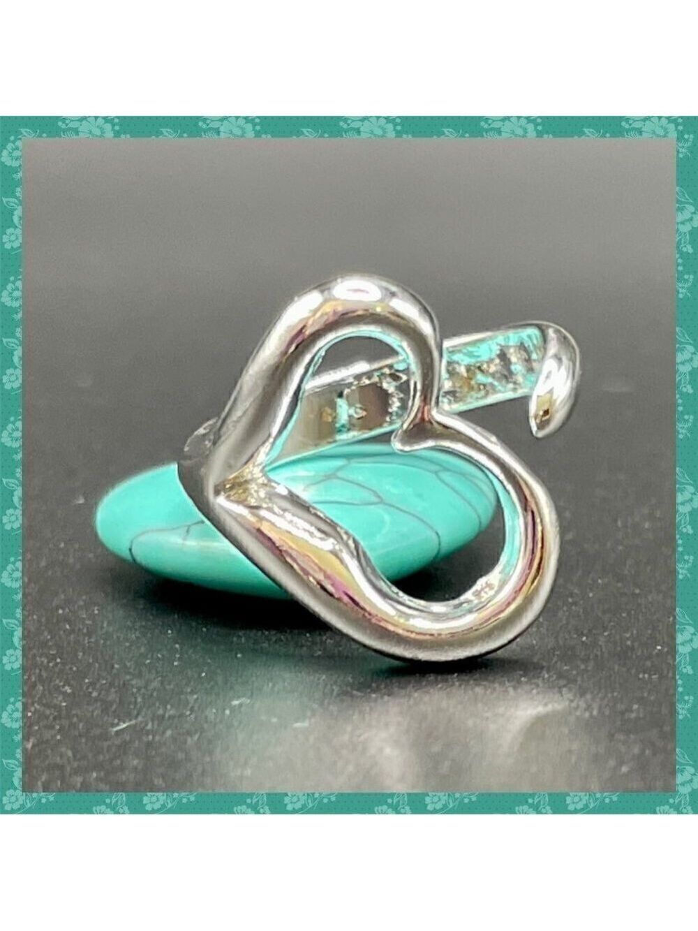 Sterling Silver 925 Adjustable Open Heart Ring #1182